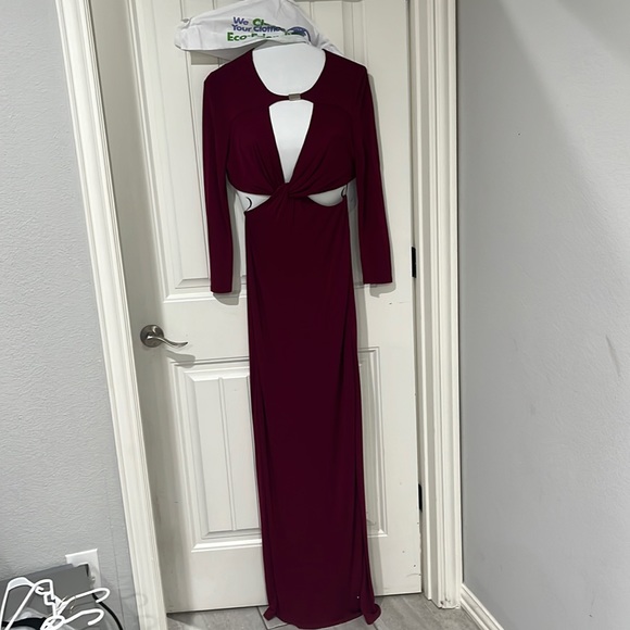 ABS Cut Out Long Sleeve Gown - Picture 1 of 2
